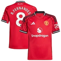 Youth adidas Bruno Fernandes Red Manchester United Home 2025/26 Replica Player Jersey