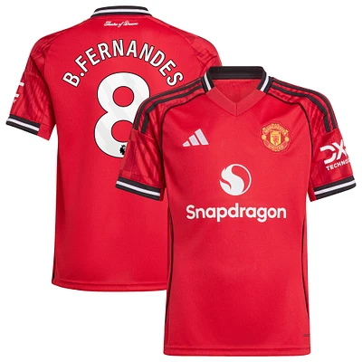 Youth adidas Bruno Fernandes Red Manchester United Home 2025/26 Replica Player Jersey