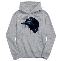 Youth Vive La Fete Heather Gray Xavier Musketeers Dripping Baseball Helmet Pullover Hoodie