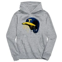 Youth Vive La Fete Heather Gray Toledo Rockets Dripping Baseball Helmet Pullover Hoodie