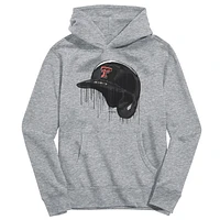 Youth Vive La Fete Heather Gray Texas Tech Red Raiders Dripping Baseball Helmet Pullover Hoodie