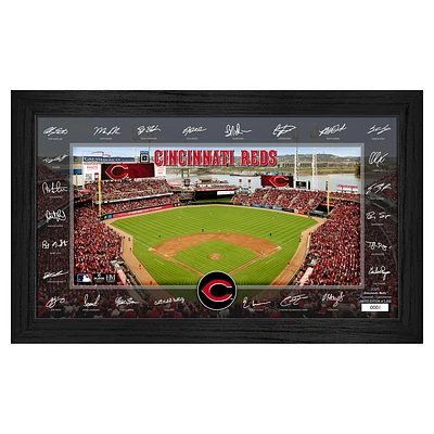 Highland Mint Cincinnati Reds Framed 12" x 20" 2025 Signature Field Photograph - Facsimile Signatures - Limited Edition of 5,000