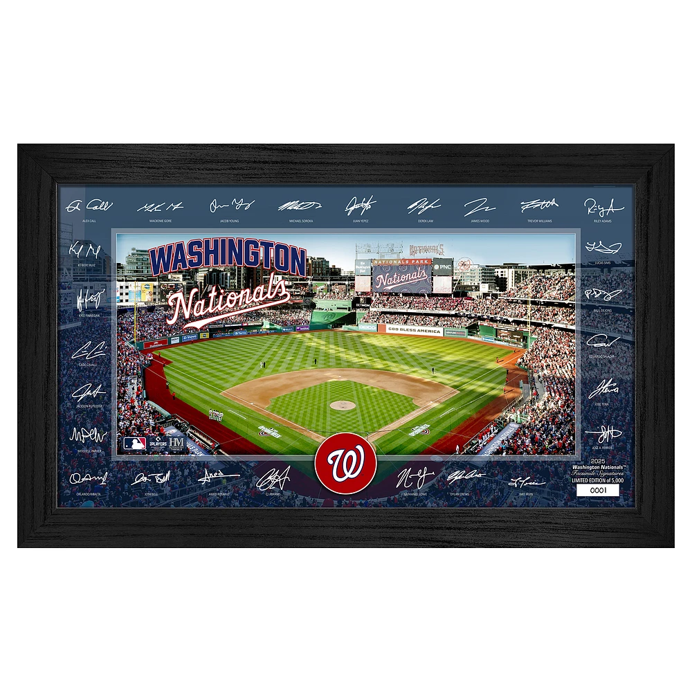 Highland Mint Washington Nationals Framed 12" x 20" 2025 Signature Field Photograph - Facsimile Signatures - Limited Edition of 5,000