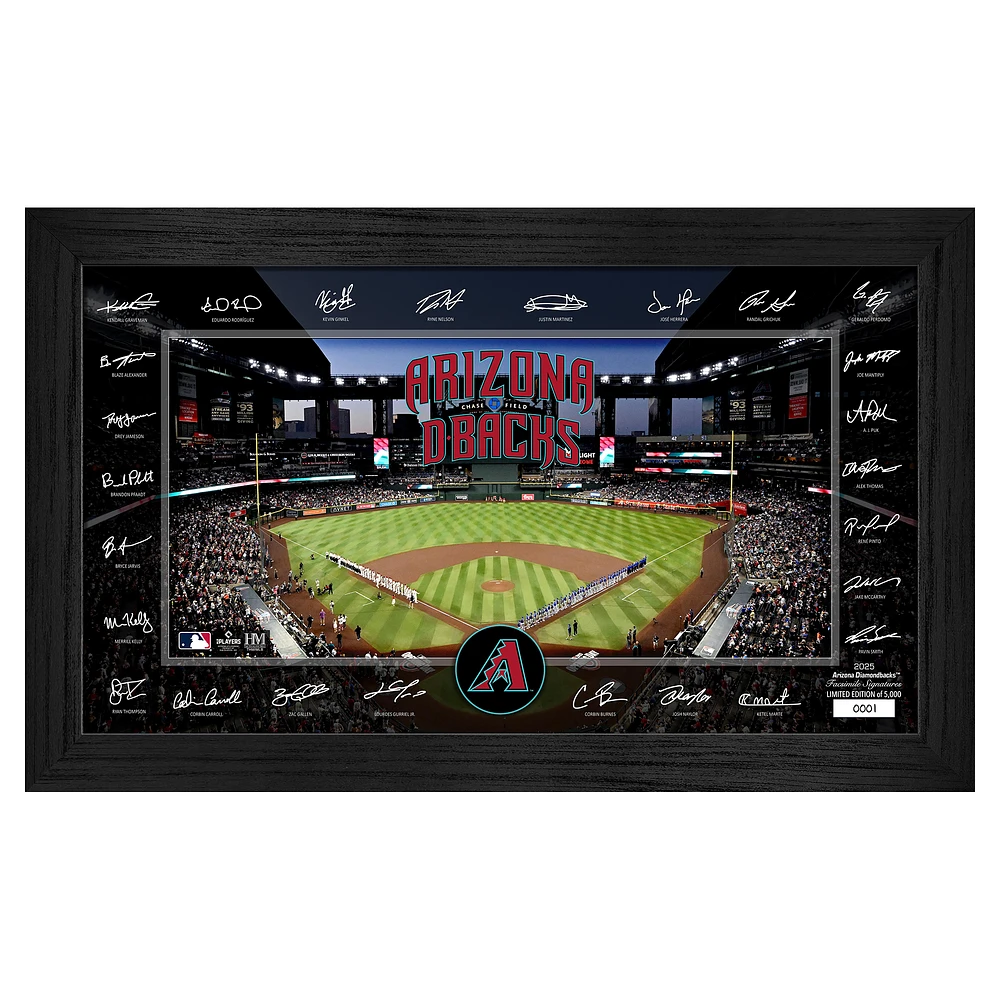 Highland Mint Arizona Diamondbacks Framed 12" x 20" 2025 Signature Field Photograph - Facsimile Signatures - Limited Edition of 5,000