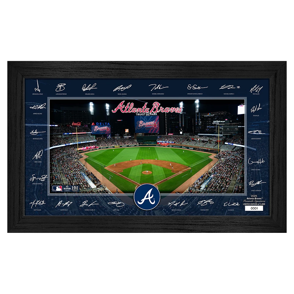 Highland Mint Atlanta Braves Framed 12" x 20" 2025 Signature Field Photograph - Facsimile Signatures - Limited Edition of 5,000