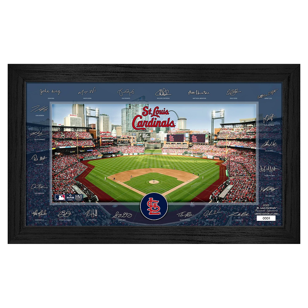 Highland Mint St. Louis Cardinals Framed 12" x 20" 2025 Signature Field Photograph - Facsimile Signatures - Limited Edition of 5,000