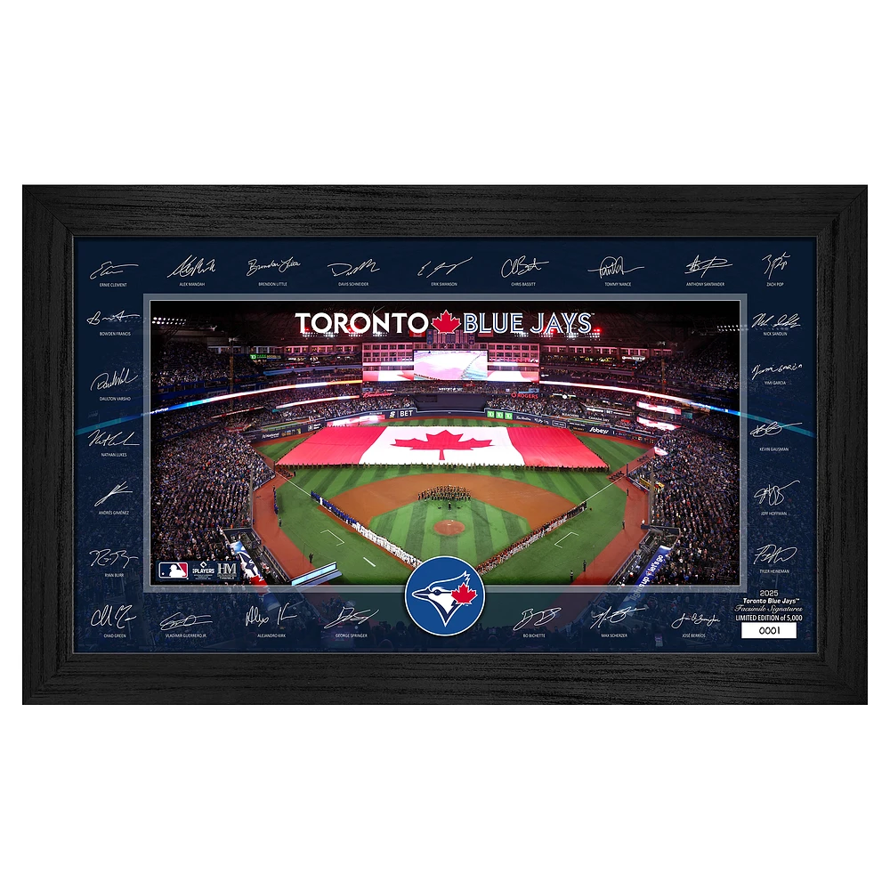 Highland Mint Toronto Blue Jays Framed 12" x 20" 2025 Signature Field Photograph - Facsimile Signatures - Limited Edition of 5,000