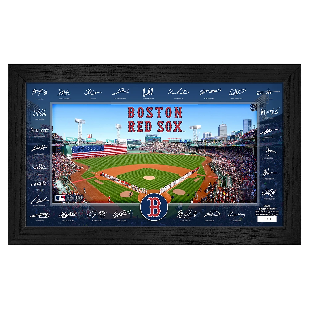 Highland Mint Boston Red Sox Framed 12" x 20" 2025 Signature Field Photograph - Facsimile Signatures - Limited Edition of 5,000