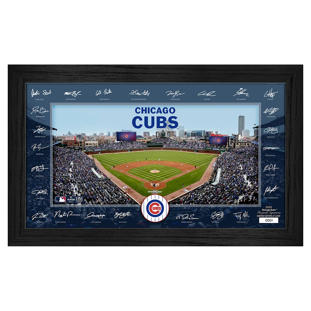 Highland Mint Chicago Cubs Framed 12" x 20" 2025 Signature Field Photograph - Facsimile Signatures - Limited Edition of 5,000