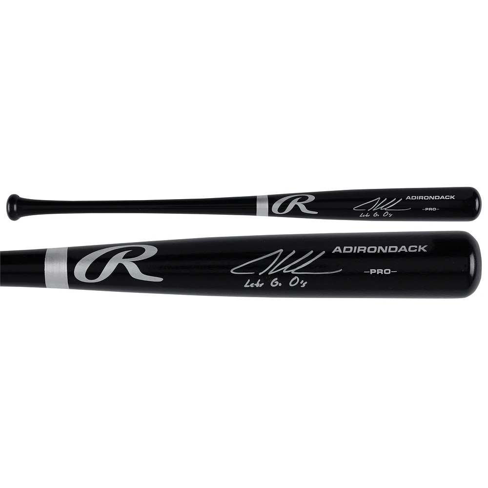Adley Rutschman Baltimore Orioles Autographed Black Rawlings Pro Bat with "Let's Go O's" Inscription