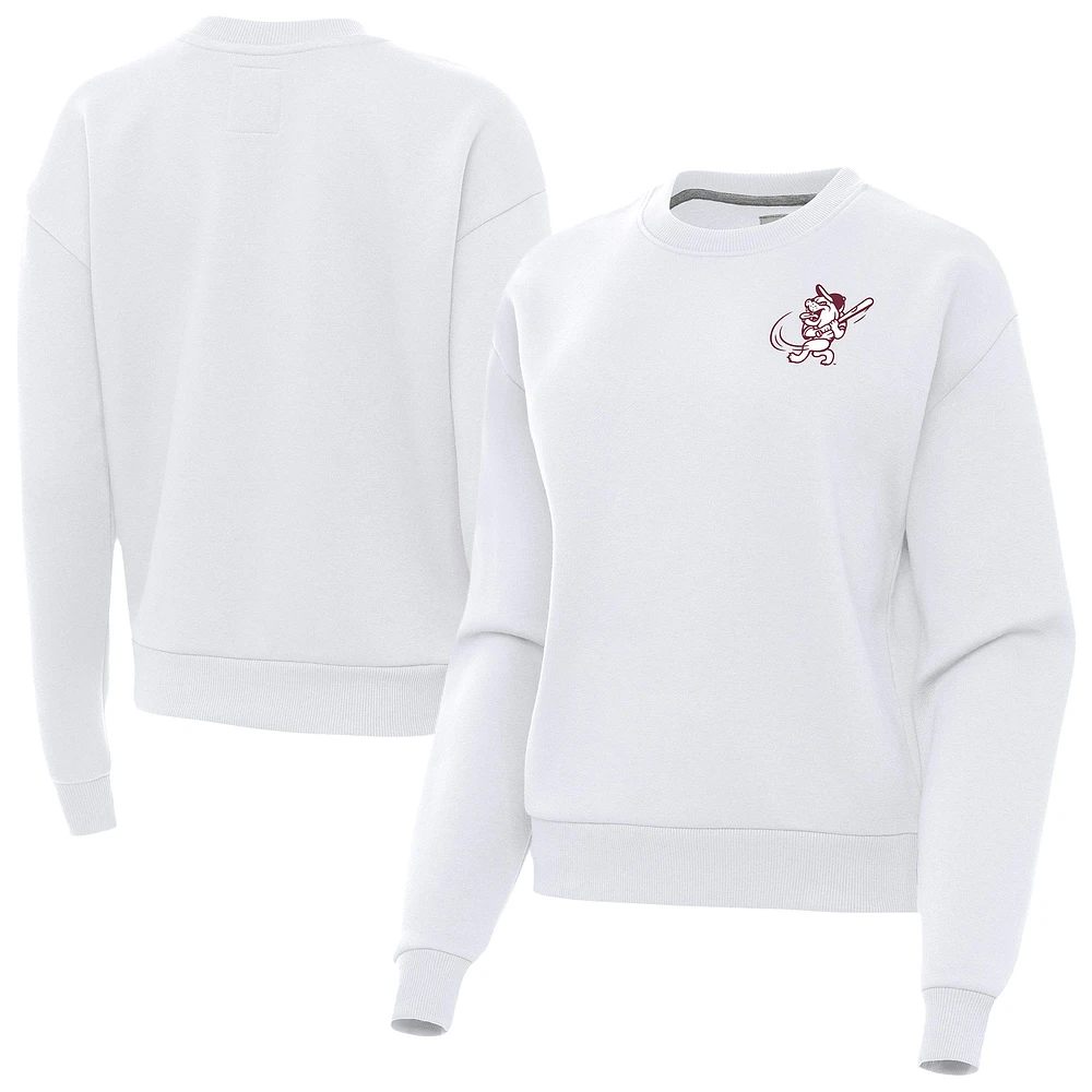 Women's Antigua Mississippi State Bulldogs Victory Swinging Bully Pullover Sweatshirt