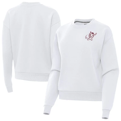 Women's Antigua Mississippi State Bulldogs Victory Swinging Bully Pullover Sweatshirt