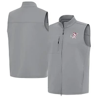 Men's Antigua Gray Mississippi State Bulldogs Demand Swinging Bully Full-Zip Vest