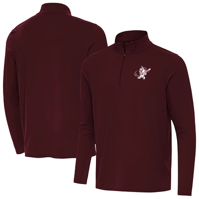 Men's Antigua Maroon Mississippi State Bulldogs Intent Swinging Bully Quarter-Zip Pullover
