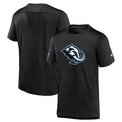 Men's Fanatics  Black Utah Mammoth Authentic Pro Rink T-Shirt