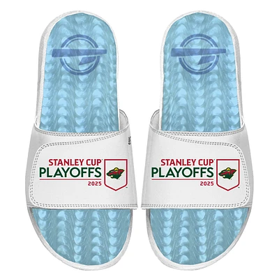 Unisex ISlide  White Minnesota Wild 2025 Stanley Cup Playoffs Ice Gel Slide Sandals