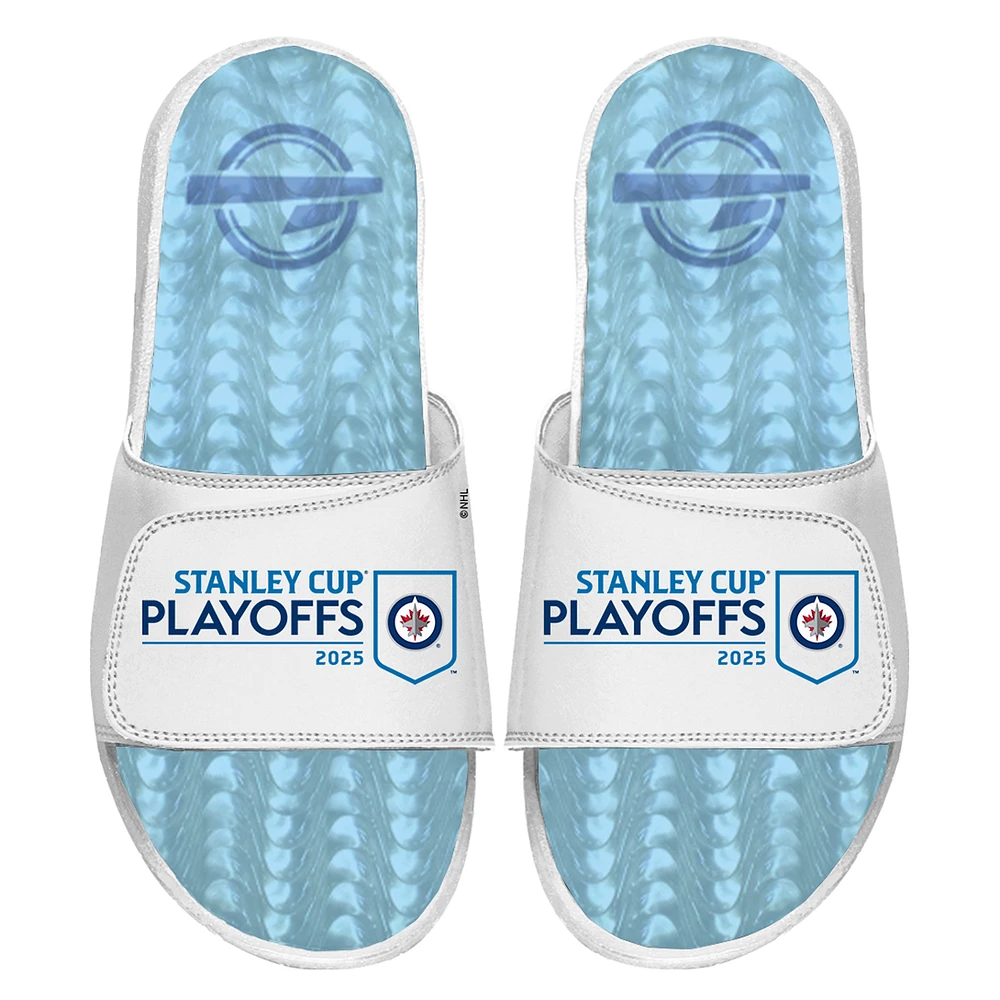 Unisex ISlide White Winnipeg Jets 2025 Stanley Cup Playoffs Ice Gel Slide Sandals