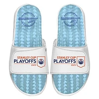 Unisex ISlide  White Edmonton Oilers 2025 Stanley Cup Playoffs Ice Gel Slide Sandals