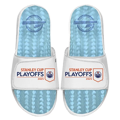 Unisex ISlide  White Edmonton Oilers 2025 Stanley Cup Playoffs Ice Gel Slide Sandals