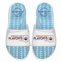 Unisex ISlide  White Edmonton Oilers 2025 Stanley Cup Playoffs Ice Gel Slide Sandals