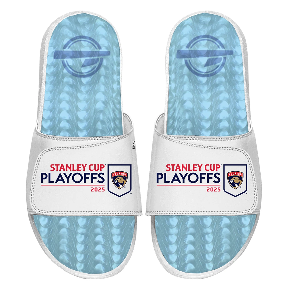 Unisex ISlide White Florida Panthers 2025 Stanley Cup Playoffs Ice Gel Slide Sandals