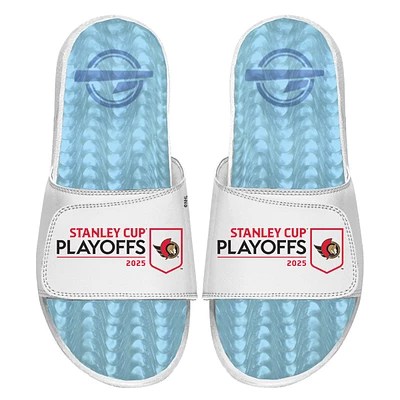 Unisex ISlide  White Ottawa Senators 2025 Stanley Cup Playoffs Ice Gel Slide Sandals