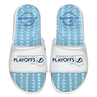 Unisex ISlide  White Tampa Bay Lightning 2025 Stanley Cup Playoffs Ice Gel Slide Sandals