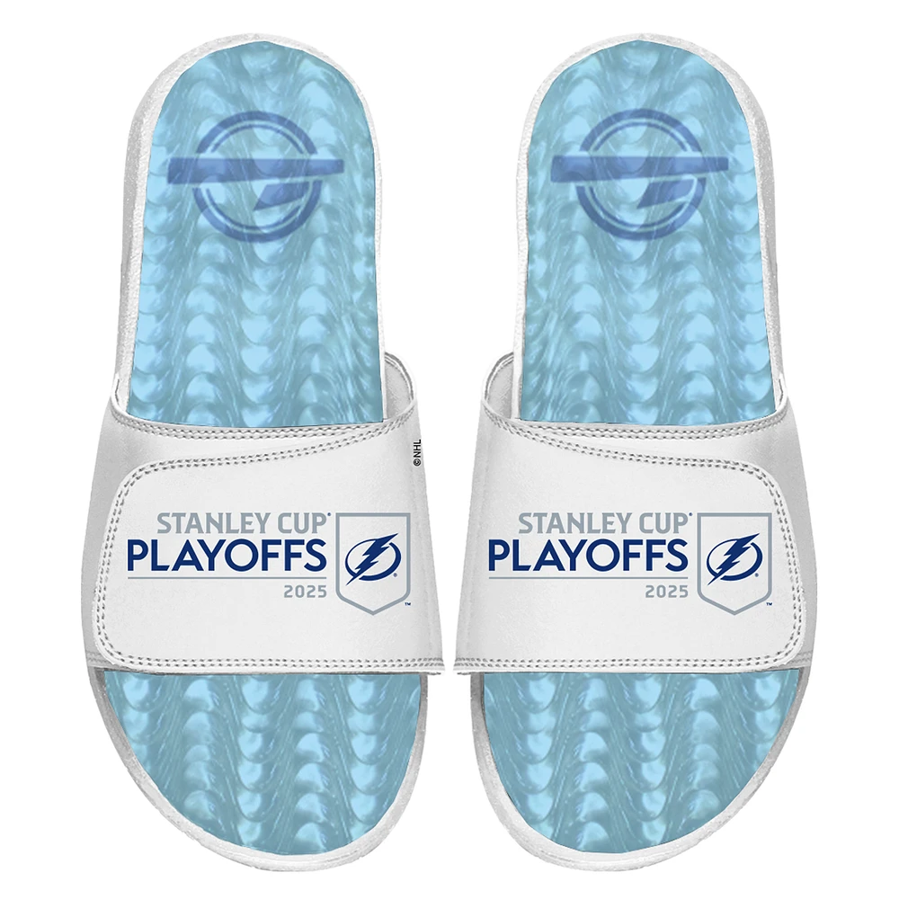 Unisex ISlide White Tampa Bay Lightning 2025 Stanley Cup Playoffs Ice Gel Slide Sandals