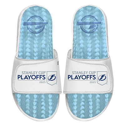 Unisex ISlide  White Tampa Bay Lightning 2025 Stanley Cup Playoffs Ice Gel Slide Sandals