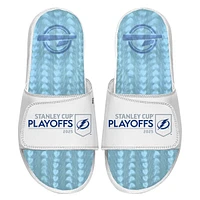 Unisex ISlide  White Tampa Bay Lightning 2025 Stanley Cup Playoffs Ice Gel Slide Sandals