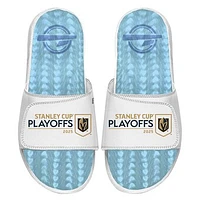 Unisex ISlide  White Vegas Golden Knights 2025 Stanley Cup Playoffs Ice Gel Slide Sandals