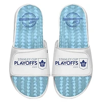 Unisex ISlide  White Toronto Maple Leafs 2025 Stanley Cup Playoffs Ice Gel Slide Sandals
