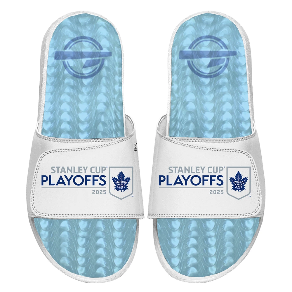 Unisex ISlide White Toronto Maple Leafs 2025 Stanley Cup Playoffs Ice Gel Slide Sandals
