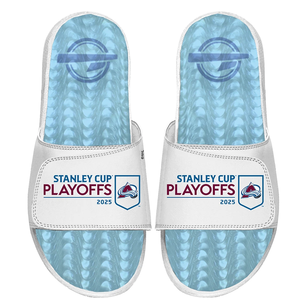 Unisex ISlide White Colorado Avalanche 2025 Stanley Cup Playoffs Ice Gel Slide Sandals