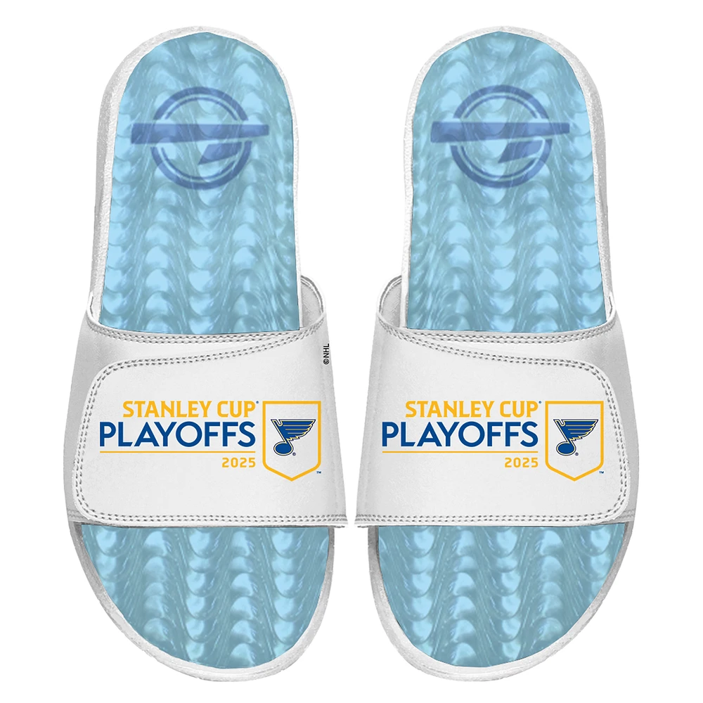 Unisex ISlide White St. Louis Blues 2025 Stanley Cup Playoffs Ice Gel Slide Sandals