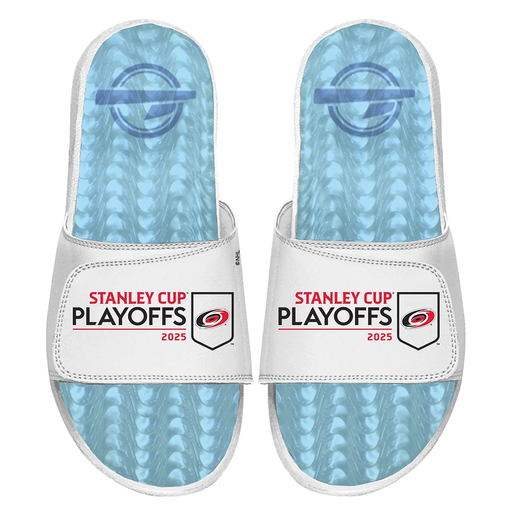 Unisex ISlide White Carolina Hurricanes 2025 Stanley Cup Playoffs Ice Gel Slide Sandals
