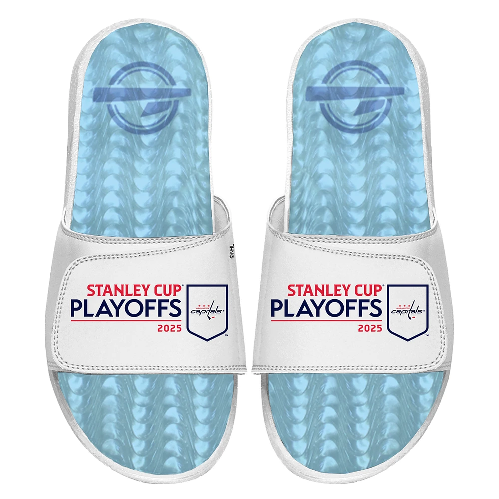 Unisex ISlide White Washington Capitals 2025 Stanley Cup Playoffs Ice Gel Slide Sandals