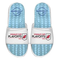 Unisex ISlide  White New Jersey Devils 2025 Stanley Cup Playoffs Ice Gel Slide Sandals