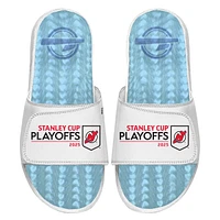 Unisex ISlide  White New Jersey Devils 2025 Stanley Cup Playoffs Ice Gel Slide Sandals