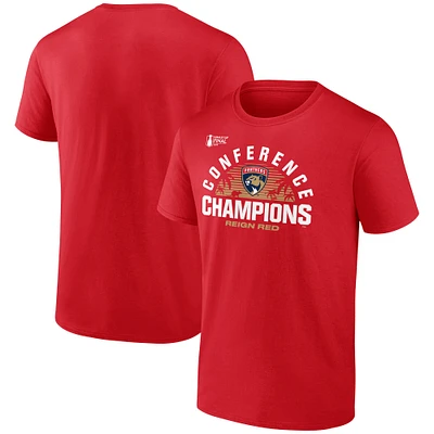 Men's Fanatics  Red Florida Panthers 2025 Eastern Conference Champions Local Hometown T-Shirt