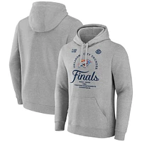 Men's Fanatics  Heather Gray Oklahoma City Thunder 2025 Western Conference Champions Locker Room Pullover Hoodie