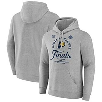Men's Fanatics  Heather Gray Indiana Pacers 2025 Eastern Conference Champions Locker Room Pullover Hoodie