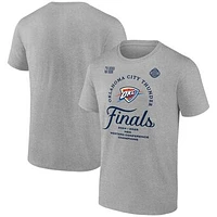 Men's Fanatics  Heather Gray Oklahoma City Thunder 2025 Western Conference Champions Locker Room T-Shirt