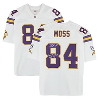 Randy Moss Minnesota Vikings Autographed White Mitchell & Ness Legacy Jersey with "6x Pro Bowl" & "HOF 18" Inscriptions