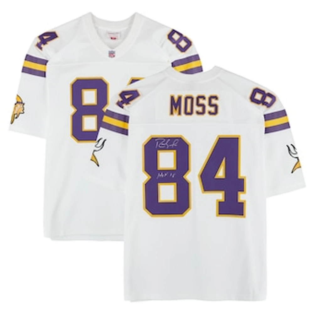 Randy Moss Minnesota Vikings Autographed White Mitchell & Ness Legacy Jersey with "HOF 18" Inscription
