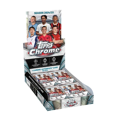 2024/25 Topps Chrome UEFA Club Competitions Soccer Factory Sealed Hobby Box