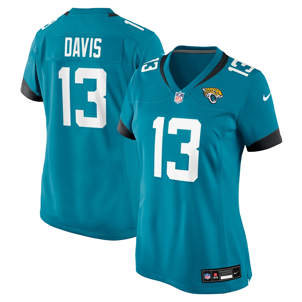 Women's Nike Gabe Davis Teal Jacksonville Jaguars Team Game Jersey