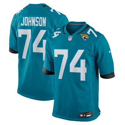Men's Nike Fred Johnson  Teal Jacksonville Jaguars Team Game Jersey
