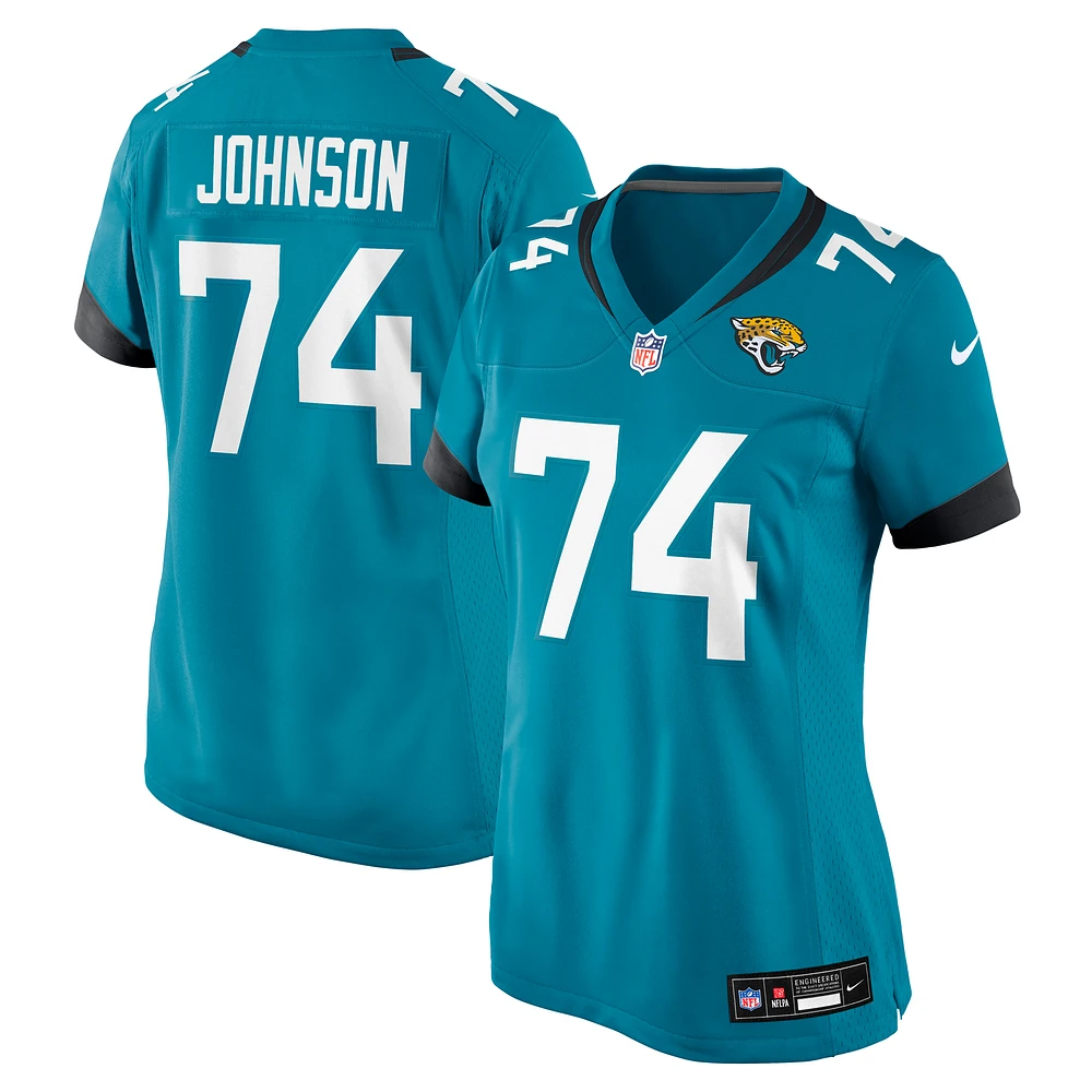 Women's Nike Fred Johnson Teal Jacksonville Jaguars Team Game Jersey