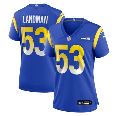 Women's Nike Nate Landman  Royal Los Angeles Rams Team Game Jersey